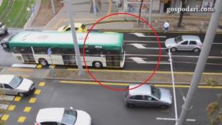 Автобус на градския транспорт в София влезе в насрещното (ВИДЕО)