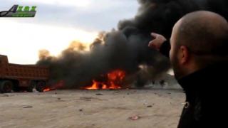 Мистериозен въздушен удар порази турски конвой (ВИДЕО)