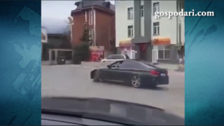 Превъзбуден шофьор показва, че има пари за нови гуми (ВИДЕО)