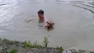 Куче спасява стопанина си от удавяне (ВИДЕО)