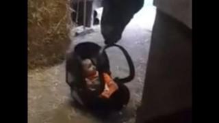 Кон люшка бебе в кош (ВИДЕО)