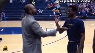 Груби влизания от баскетбола с крак в слабините