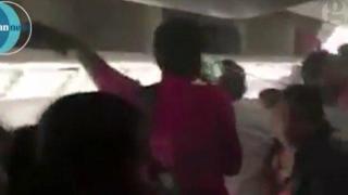 Видео отвътре на самолета, който се запали и кацна аварийно в Дубай