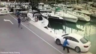 Рибар забрави за ръчната спирачка и потопи колата си (ВИДЕО)