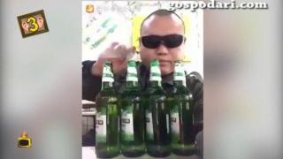 Прежаднял китаец изобретява начин за едновременно пиене на 4 бири