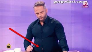 Водещ има проблем с тясна риза