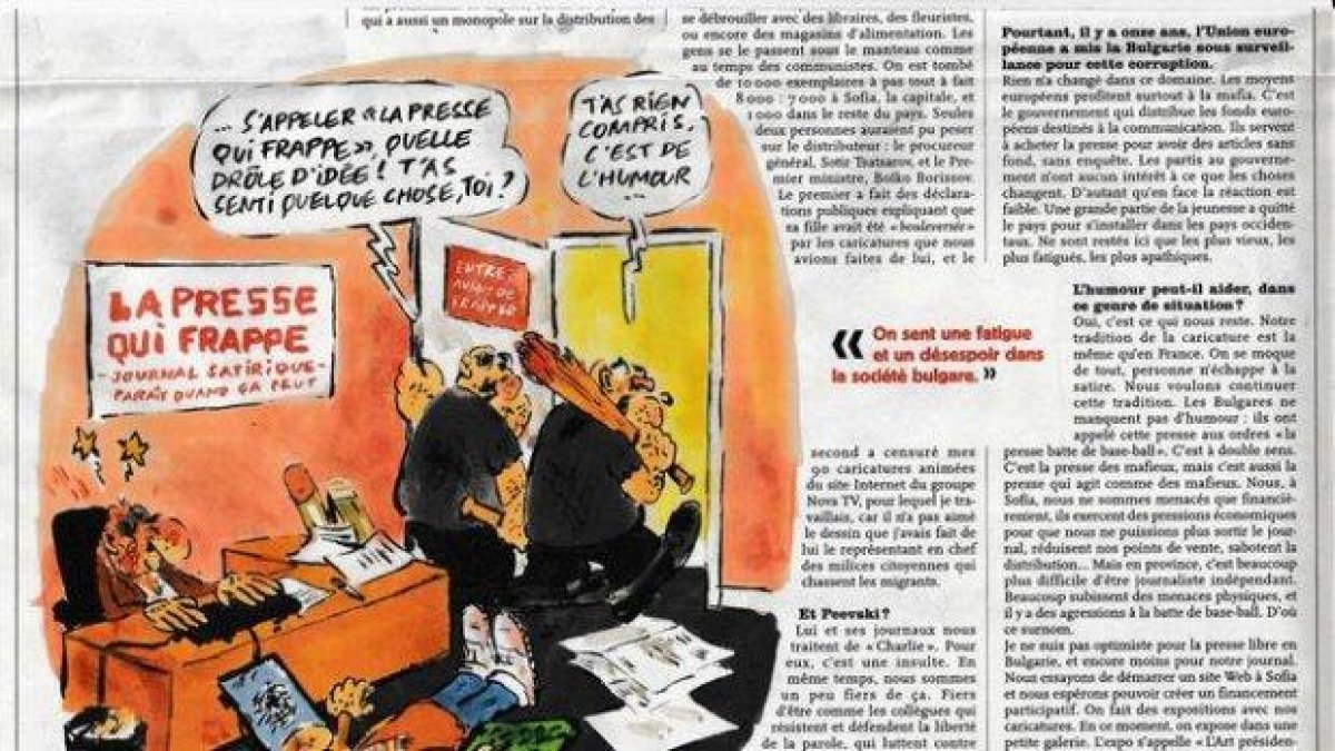 Карикатуристът  Чавдар Николов даде интервю за френския "Шарли Ебдо"