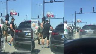 Шофьор се движи с превишена скорост, скача на бой при забележка (видео)