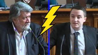 Комсомолски страсти в Парламента Явор Божанов от БСП VS Вежди Рашидов от ГЕРБ