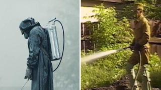 Сравнение между кадри от филма на HBO и истинския инцидент в Чернобил (видео и снимки)
