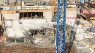 Огромна бетонна плоча пропадна на строеж в "Дианабад" (снимки)