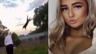 Жена хвърля котка във въздуха, била нападнала кучето ѝ (видео)