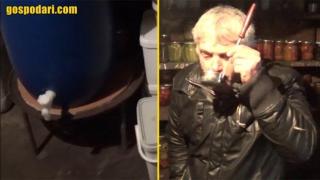 Бай Семчо се включва на живо от бидоните с вино в мазето на комшията (видео)