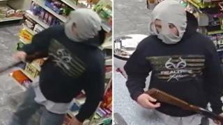 Мъж, дегизиран с гащи на лицето, обра бензиностанция (снимки)