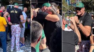 Тайсън Фюри черпи с напитки свои фенове след победата над Уайлдър (снимки)