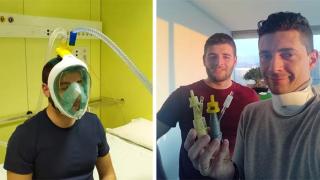 Италиански инженери направиха респиратор за болни от коронавирус, използвайки водолазна маска (снимки)