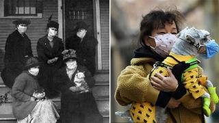 Снимки от 1918 г. показват хора и котки с маски, заради пандемията от испански грип  (снимки)