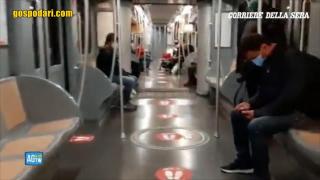 Милано взима мерки срещу втората вълна: означения за спазване на дистанция в метрото (видео)