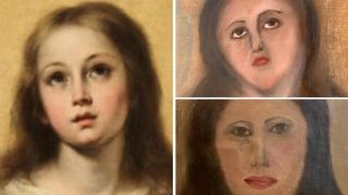 Картина на Дева Мария от 17 век беше съсипана тотално при опит да бъде реставрирана (снимки)