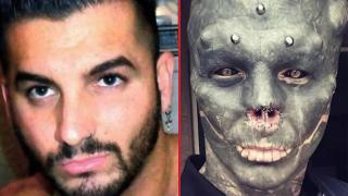 Мъж си премахна носа и ушите, за да се трансформира в "черен извънземен" (видео и снимки)