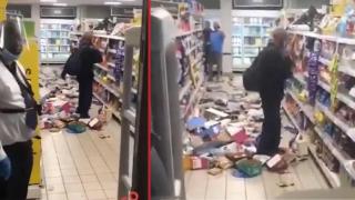 Клиент разпиля стоката в супермаркет, ядосан от искането да носи маска (видео)