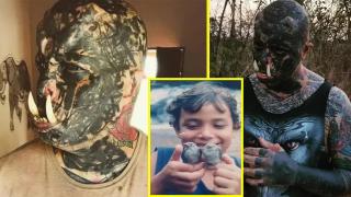 Мъж, татуирал около 80% от тялото си, похарчи над $500, за да си имплантира чифт бивни (снимки)