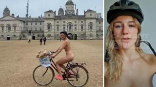 Гола жена кара колело по улиците на Лондон с кауза за превенция на самоубийствата (видео и снимки)