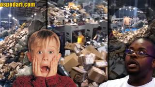 Планини от малтретирани Коледни доставки (видео)