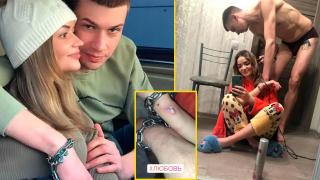Двамата влюбени с вериги на ръцете си ще останат оковани и след световния рекорд, докато се оженят (видео)