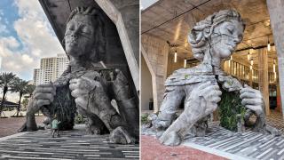 Гигантска скулптура на жена разтваря гръдния си кош, за да влезете в нея (снимки)