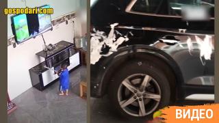 Невнимателни деца трошат всичко по пътя си (видео)