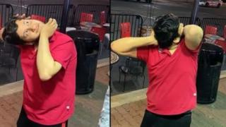 Мъж извива врата си на 180 градуса като бухал (видео и снимки)