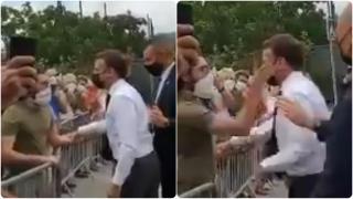 Мъж удари шамар на френския президент Еманюел Макрон (видео)