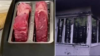 Мъж опожари дома си при опит да изпече пържоли в тостера (снимка)