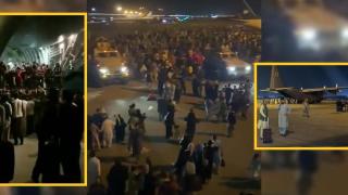Сцени на хаос и паника на летището в Кабул, чужденци масово бягат от Афганистан (видео)