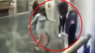 Пияна жена атакува охранител и отнася юмрук в лицето (видео)