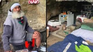 Милионери се опитват да изселят бездомник, приютил се в пещера до имотите им (снимки)
