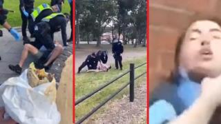 Полицията в Австралия арестува хора, хапващи дюнери пред дома си, покрай протест срещу Covid мерките (видео)