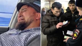 Мигрант плаче пред полицаите в Русия след арест заради финансова измама на пенсионер (видео)