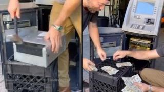 Група приятели купиха за $300 бракуван банкомат и откриха $2000 вътре (видео)