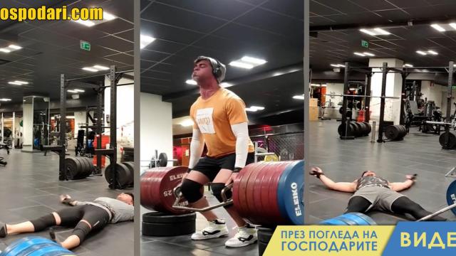 Младеж припада многократно във фитнес след вдигане на щанги (видео)