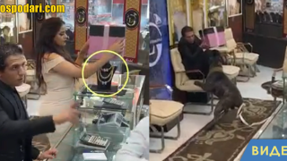 Двойка се опитва да открадне златно бижу по изобретателен начин, но нещата приключват зле (видео)