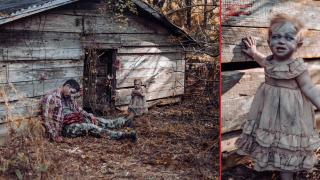 Майка предреши бебето си като зомби в зловеща и кървава фотосесия за Хелоуин (снимки)
