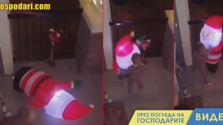 Дете пребива предколедно дядо Коледа (видео)
