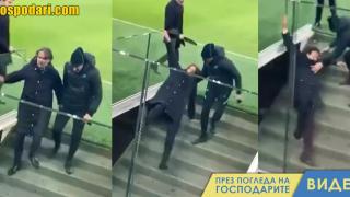 Симоне Индзаги падна на стълби като след задна ножица (видео)