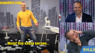 Водещ от Фен ТВ се хвали със своя питон (видео)