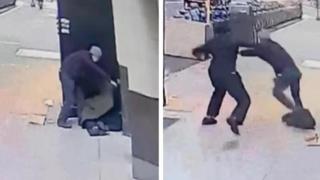 Бездомник в САЩ напада възрастен мъж, решил да му помогне (видео)