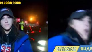 Джип помете журналистка в ефир, но тя все пак довърши репортажа си (видео)
