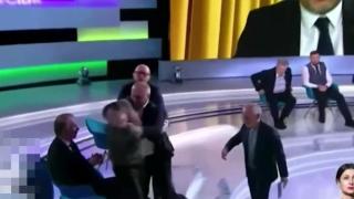 Бой в студиото на украинска телевизия (видео)