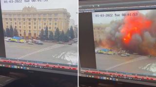 Ракета удари сградата на областната администрация в Харков (видео)